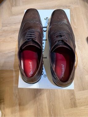 Belvedere Men’s Brown Brogue Leather Derby Shoes